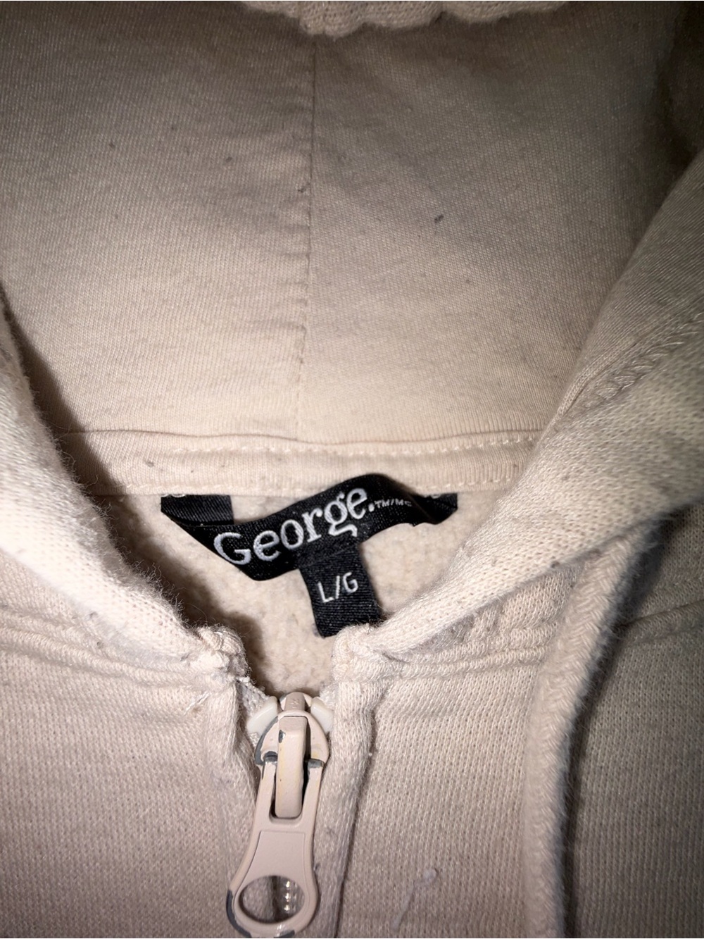 George Cream Zip-Up Hoodie with Hood - Picture 3 of 3